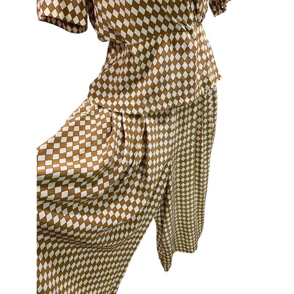 Size 6 Evan-Picone Vintage 1980s Silk Outfit Top Pants Flawed Upcycle Cutter - Picture 2 of 11